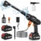 Idropulitrice a Batteria Ugello 6 in 1, 50 Bar Idropulitrice Portatile con 2×20000mAh Batteries e Tubo da 5M, Pulitore ad Alta Pressione Senza Fili per Auto, Giardino, Pavimenti e Esterni