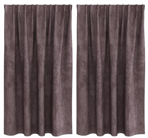 vidaXL Samtvorhänge mit Vorhängen 2 pcs Braun 140 x 140 cm Samt, Wohnzimmer, Moderne Samtvorhänge, langlebige Wärmedämmung, leicht, schick und effektiv lichtundurchlässig