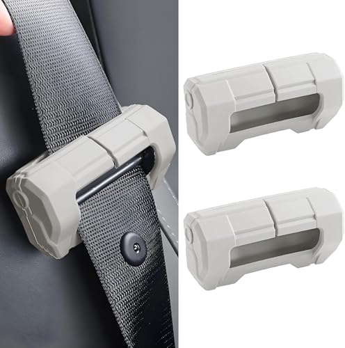 2 Stück Auto-Sicherheitsgurt-Schnallenabdeckungen (Weiß) | Kratzfeste Sicherheitsgurt-Clips Schutzhülle gegen Verschleiß, robustes und universelles Autozubehör für Van, LKW, SUV