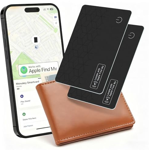 2er Pack Air Smart Tag Tracking Card 1,6mm, [iOS MFi-Zertifiziert] Air smart Tag Karte kompatibel mit iOS Find My App, Wallet Tracker im Kreditkartenformat für Portemonnaie, Gepäck, Koffer, Taschen