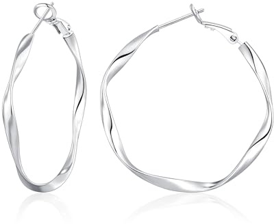BMMYE Gold-Creolen Für Damen, 925 Sterling Silber,Leichte Hypoallergene Creolen Aus Sterlingsilber Für Frauen 30MM 40MM 50MM 60MM