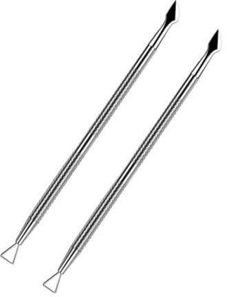 HONITANO 2 piezas Herramienta de Manicura y Pedicura Empujador y Limpiador de Cutículas de Acero Inoxidable Diseño Ergonómico para Ablandar Callos y Durezas Uso Diario Uñas de Manos y Pies