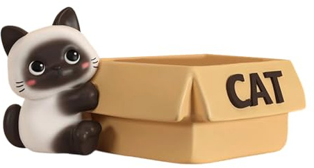 Genérico Cuenco para Llaves en Mesa de y Recibidor | De Gato Con Bandeja Para Guardar | Cuenco De Resina Para Llaves - Para dulces y objetos decorativos en recibidor salón comedor o dormitorio