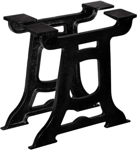 Hoopleep Couchtischbeine 2er Set Y-Gestell aus robustem Gusseisen, schwarz lackiert, 45x43 cm, für DIY-Möbel und schwere Tischplatten, einfacher Aufbau