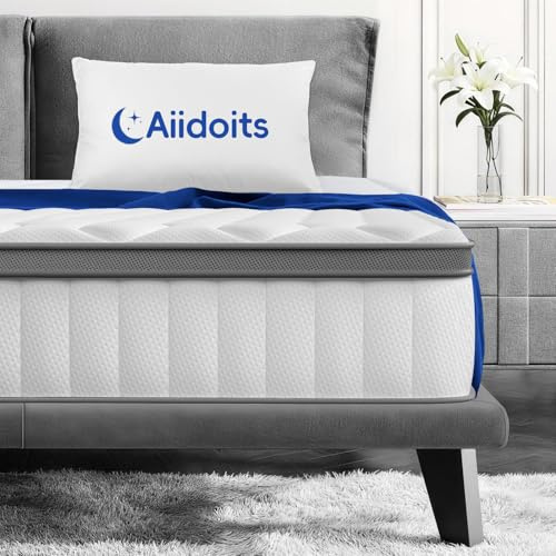 Aiidoits Matratze 140x200 cm, Höhe 25 cm, 7 Zonen Taschenfederkernmatratze mit abnehmbarem, waschbarem Spannbettlaken, Oeko-TEX Zertifiziert, Härtegrad H3, 100 Nächte Probeschlafen