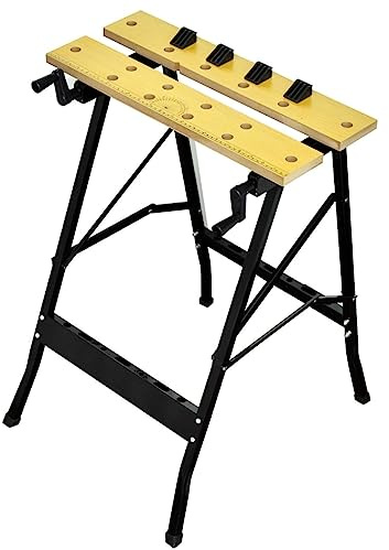 Ziaphsol Tragbare Werkbank aus MDF, 62 x 56 x 75 cm, klappbar mit rutschfesten Gummifüßen, 80 kg, für Werkstatt Montage Reparatur Hobby