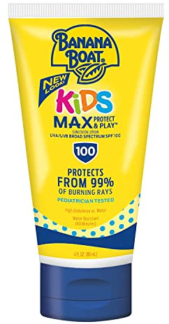 Banana Boat Kids Max Protect & Play Broad Spectrum Sunscreen SPF 100 4 oz