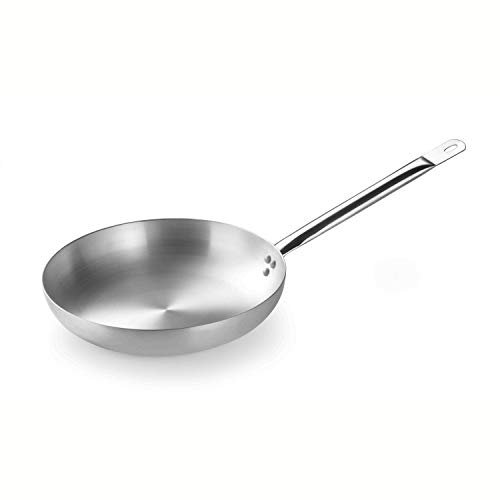 PINTINOX Prima Collection Padella Bassa in Alluminio Crudo Professionale Serie Alu Easy, con Manico Tubolare in Acciaio, Diametro 36 cm
