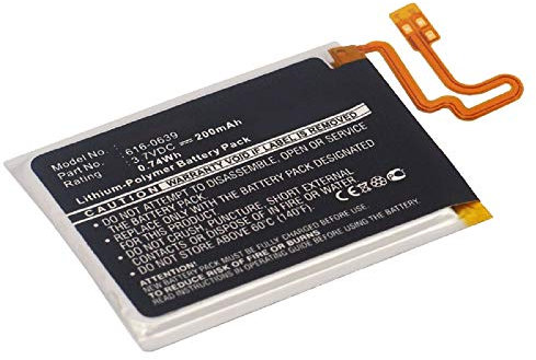 subtel, Akku für mp3 Player kompatibel mit Apple iPod Nano 7 Gen. - A1446, 7G, 616-0639 (3.7V, 200mAh)
