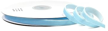 Creativery Samtband 10mm x 10m Rolle - Farbauswahl in 3/6/10/16/22/25/50mm - farbecht & waschbar - Schleifenband zum Nähen - Geschenkband zum Verpacken Dekorieren Basteln - Hellblau 308