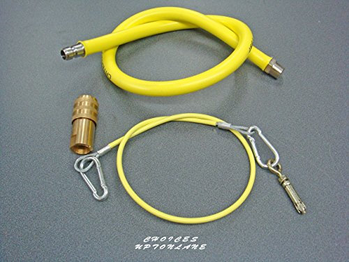 CATERQUIP COMMERCIAL GAS COOKER HOSE 1/2 X QUICK RELEASE FITTING 1 MTR LENGTH