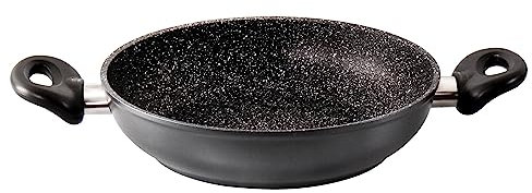 STONELINE Poêle à Servir 28 cm, Cuire sans Huile ni Graisse, Revêtement Antiadhésif avec de vraies particules de pierre, adaptée à l'Induction et au Four