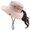 Muryobao Damen Pferdeschwanz Sonnenhut UV-Schutz Faltbar Mesh Breite Krempe Strand Fischerhut, Pure Pink, Einheitsgröße