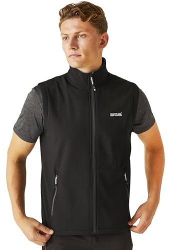 Regatta Gilet Softshell Technique Stretch Bradwell III Coupe-Vent et déperlant avec Ouverture zippée Bodywarmers Homme Black FR : 4XL (Taille Fabricant : 4XL)