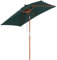 Outsunny Ombrellone da Giardino Inclinabile 2x1.5 m con Sistema a Corda e Presa d'Aria, Ombrellone da Esterno a 6 Stecche, in Legno, Bambù e Poliestere 180g/㎡, per Cortile Balcone Terrazzo, Verde
