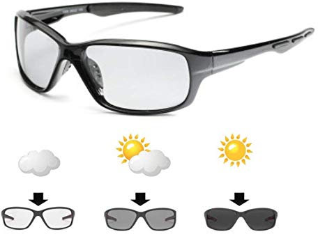 Polarlens Photochromic Polarized Glasses Sunglasses Lens Cycling Running Sports Unisex Men Women Black