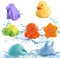 Juguetes Baño Bebe, 7 PCS Juguetes Bañera para Bebés, Juguetes para la Hora del baño, sin BPA, Ocean Juguete de Baño, Niños Niña Juguetes Educativos Seguro