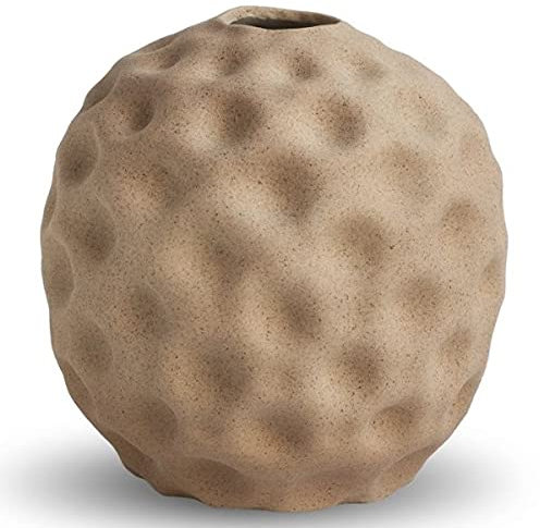 Cooee Design - Vase, Flower vase - Seedpod - Ceramic - Walnut/beige - (Diameter x Height) 14 x 14 cm