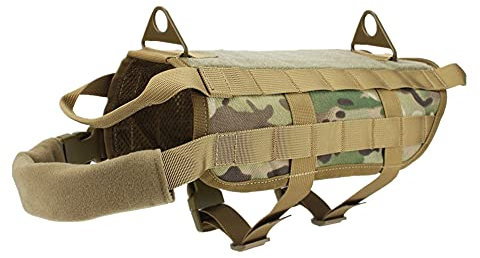 Chickw1 Hundegeschirr für Große Hunde, Brustgeschirr mit Tragegriff Anti Zug Sicherheitsgeschirr No-Pull Dog Harness Geschirr Verstellbar Hundeweste Atmungsaktiv (Tarnung,XL)
