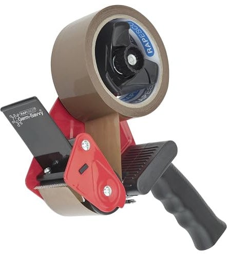 Rapesco 1683 Dispenser per Nastro Adesivo da Imballaggio 960 Germ-Savvy Antibatterico con 1 Rotolo di Nastro Marrone