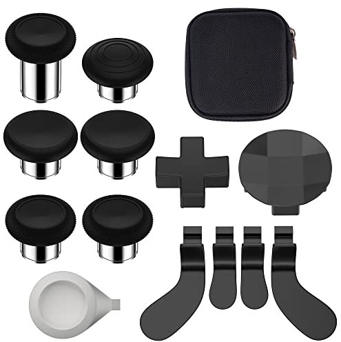 Avericht 13 in 1 Ersatzteile für Xbox Elite Series 2 Controller, 6 magnetische Daumensticks, 4 Paddel, 1 Einstellwerkzeug, benutzerdefiniertes Kit für Xbox One Elite Series 2 Zubehör (schwarz)