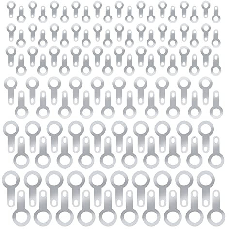 EMSea 120 terminali per saldare a crimpare 6 in 1, anello per saldare, terminale in ottone placcato argento, capicorda ad anello, connettori assortiti, kit 2,2 mm, 2,7 mm, 3,2 mm, 4,2 mm, 5,2 mm, 6,2