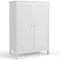 COSTWAY Bathroom Floor Cabinet, Freestanding Storage Cupboard with Adjustable Shelves, Wooden Side Cabinet Organizer Unit for Bathroom Living Room Hallway (White)