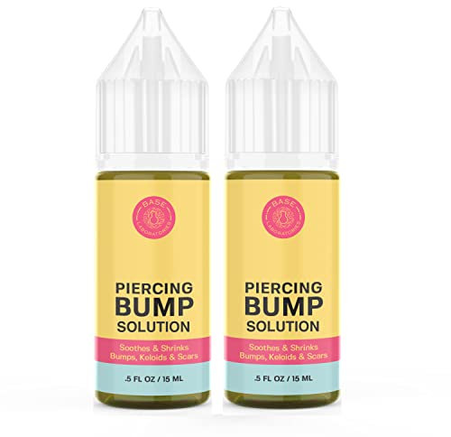 Solution Nettoyage Piercing Base Labs | Élimination Des Chéloïdes | Désinfectant Plaie Après Piercing | Solution Piercings Pour Nez & Oreille | HE Romarin & Lavande | 30ml