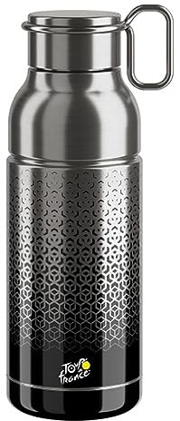 Elite Unisex – Erwachsene Mia INOX Trinkflasche, Schwarz,Silber, 650 ml