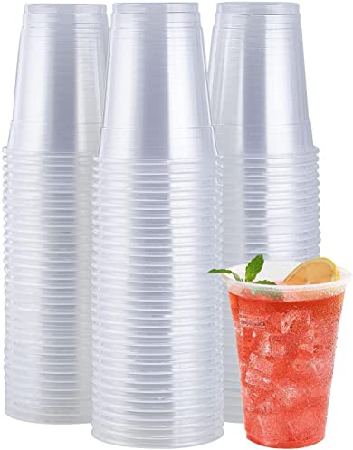 e!Orion Vasos de Plástico Desechables de Polipropileno - Vasos Transparente de Bebida Reutilizable, Material Ecológico - Ideal para Fiesta, Bodas Cumpleaños y Navidad - 350 ml, 360 Unidades