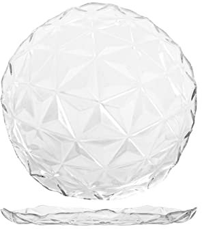 PASABAHCE Estrella Lot de 6 assiettes plates en verre, 28 cm, transparentes, design moderne et élégant, 2981801