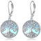 Mondstein Baum des Lebens Ohrringe für Damen 925 Sterling Silber Lebensbaum Tropfen Ohrringe Leverback Schmuck Geschenke (C-Mondstein Baum des Lebens)