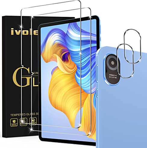 ivoler Pack de 2 Verre Trempé pour Honor Pad 8 12 Pouces, avec 2 pièces Caméra Arrière Protecteur, Film de Protection d’écran - Anti Rayures - sans Bulles - Ultra Résistant Dureté 9H Glass