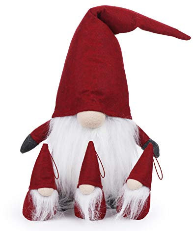Hengsong Wichtel,4er Weihnachtswichtel Set,Wichtel Figuren,Weihnachtswichtel Figuren für Weihnachtsdeko Wichtel,für Christbaumschmuck&Weihnachtsbaumschmuck,Rot