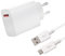 Visiodirect Chargeur Secteur Rapide USB2 33W + Cable USB pour Huawei MEDIAPAD T5 10 10.1 - Blanc