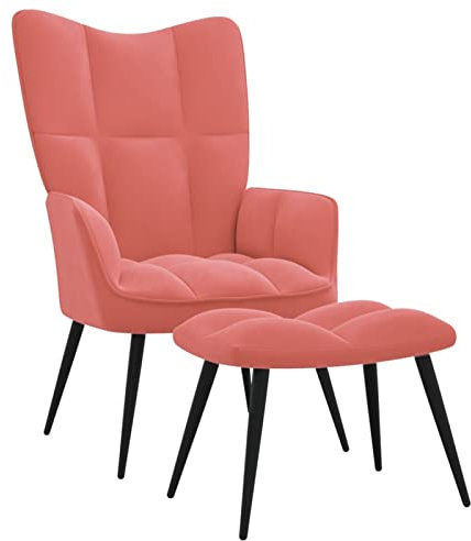 Tidyard Poltrona,Poltroncina,Relax,da Salotto,in Velluto,Rosa,a Braccioli,61x70x96,5 cm,Poltrona da TV,Poltrona Relax,Poltrona in Velluto,Poltrona Soggiorno,Sedia Sala da Pranzo Cucina