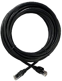Elfcam® - 35m Câble Ethernet Cat 6, Rond Câble Réseau LAN WAN, Cat6 26AWG, 1Gbps avec Connecteurs RJ45 Haute Qualité, Noir(35M)