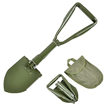 Pelle Pliante Militaire, Multifonction et Portable, Outil de Survie avec Pochette de Transport pour randonnée, Camping, Voyage (47 x 11 cm)