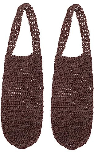BESPORTBLE 2st Gewebte Wasserbecherabdeckung Weinkorb Aus Mesh Geflochtener Flaschenhalter Weinflaschenträger Weinflaschentasche Aus Makramee Isoliertes Wasser Baumwolle Universal-