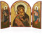NKlaus Gottesmutter von Wladimir Ikone Triptychon Holz 25x16cm Christlich 13884