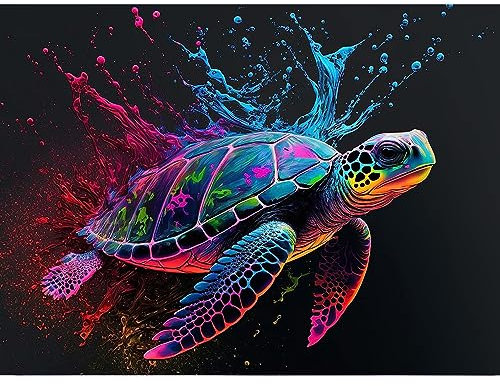DAERLE Diamond Painting Meeresboden, Schildkröte Diamond Bild, Erwachsene & Kinder DIY Cross Stickerei Malerei Kits 40x30cm