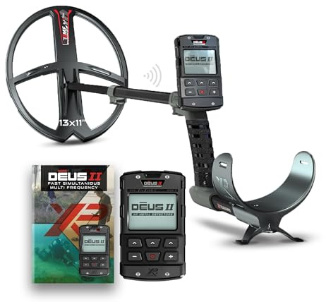 XP Metal Detectors Deus II - Wasserdicht und Mehrfrequenz, ideal für Schatz- und Reliquiensuche - mit 34 cm FMF-Spule, kabelloser Fernbedienung & S-Teleskop-Stab (DEUS2-34FMFRC)