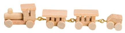 Baoblaze 1/12 Puppenhaus Miniatur Holz Zug Modell Szenen Handwerk Miniatur Lokomotive für Bahnhof Sandtisch DIY Projekte, Hellbraun