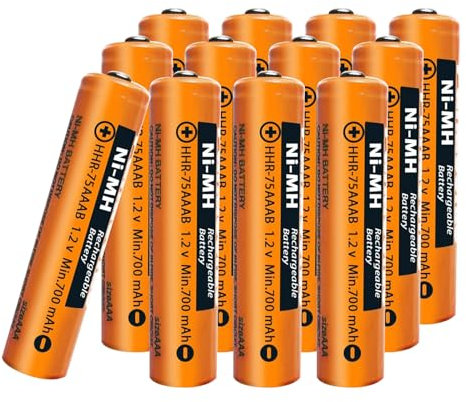 NI-MH Akku AAA für Panasonic BT Gigaset 1,2 V 700 mAh AAA Batterien Wiederaufladbar für schnurlose Telefone, 12 Stück