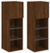 vidaXL Muebles de TV con Luces LED 2 uds marrón Roble 30,5x30x90 cm