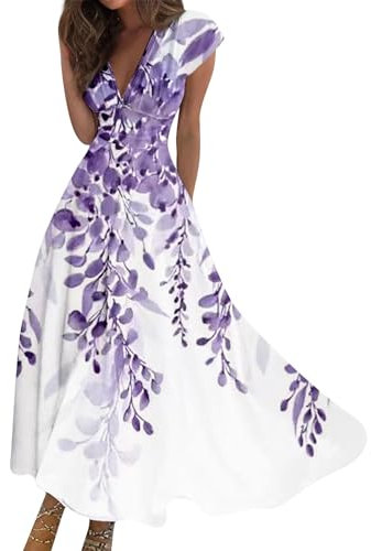 Robe Cérémonie Fille Soirée Chic Et Glamour Médiévale Femme Grande Taille Longue Été Bohème Tunique Plage Princesse Violet Clair S