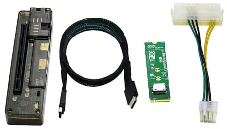 Kexpery EXP GDC OCuLink GPU Dock mit M.2 M Key To OCuLink Aapter EXP GDC PCIe Externe Unabhängige Grafikkarte Dock PCIe 4.0 X4 Externe Diskrete Grafikkartenbasis für Mini PC Laptop