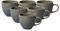 Villeroy & Boch like. by Crafted Breeze Lot de 6 tasses à expresso, 60 ml, avec vernis réactif, en porcelaine de qualité supérieure, gris-bleu