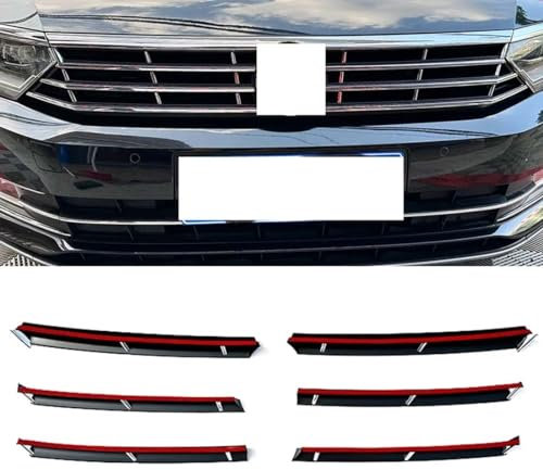 DLBFDC Verchromter Zierstreifen für den vorderen Kühlergrill für VW Passat B8 Variant 2015 2016 2017 2018 2019, helles Autozubehör nachrüsten
