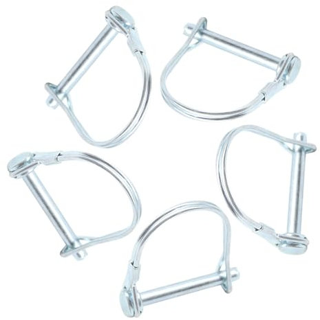 Ruidee 5 Stück Klappsplinte 6x45mm Karbonstahl Sicherungsbolzen Rohrklappsplinte mit Rastverschluss Rundem Bügel für Landwirtschaft Garten Bauernhof-Anhänger(DDX/6x45mm)